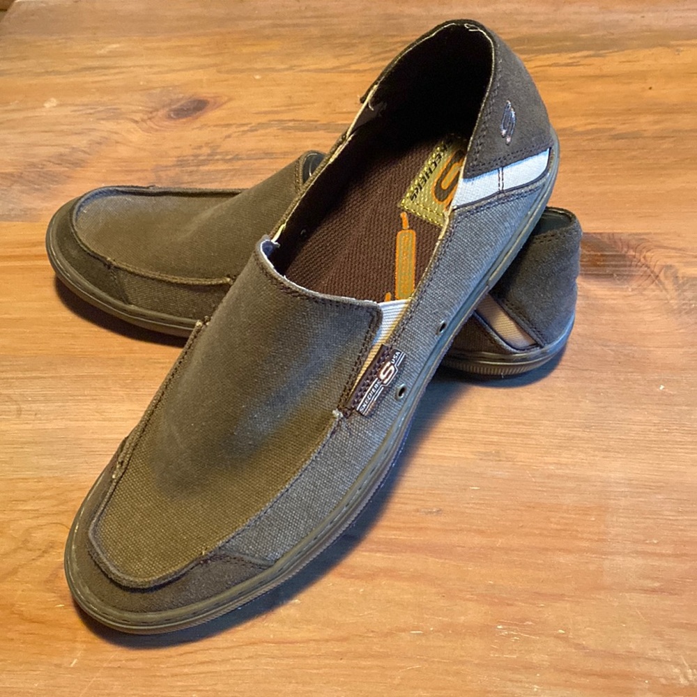 Skechers Merric Casual Loafers-Brown/Khaki Men’s Size 10.5
